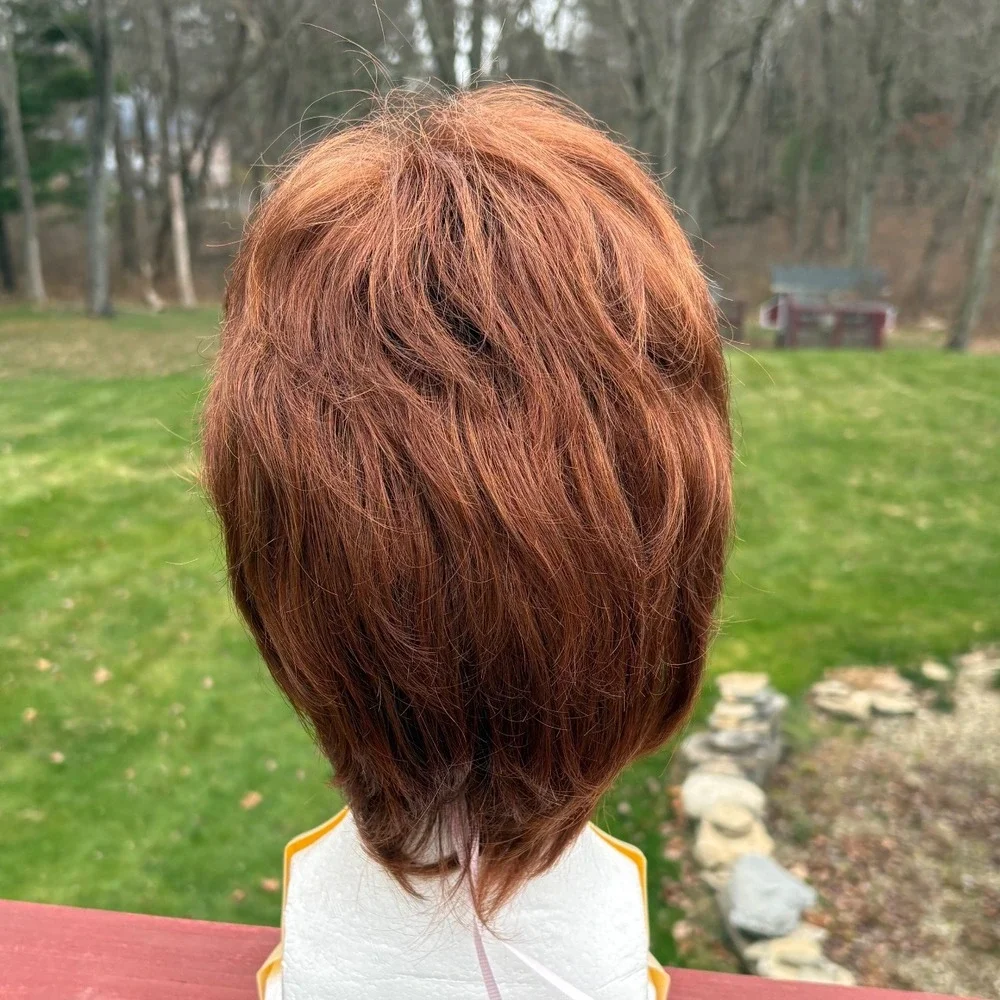 Estetica‎ Amber Feather Cut Short Synthetic Hair Wig Dark Auburn Red RH311